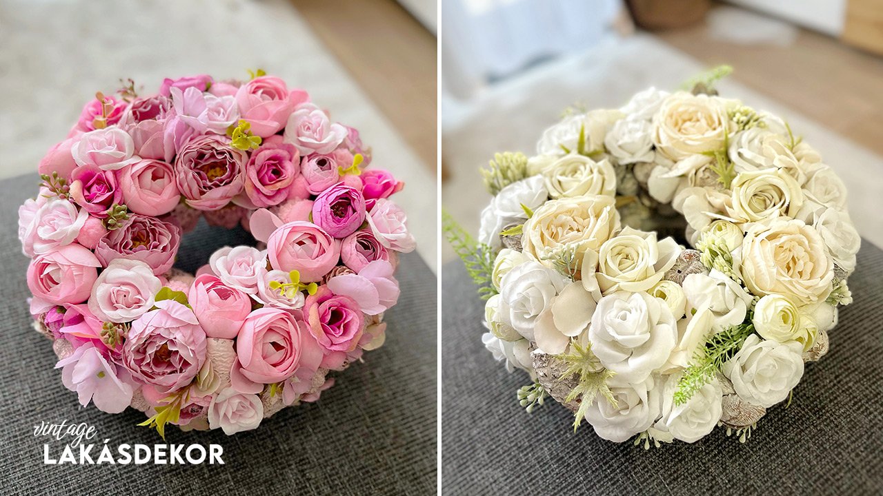 "Csupa virág" stílusban készült tavaszi kopogtatók ajtóra